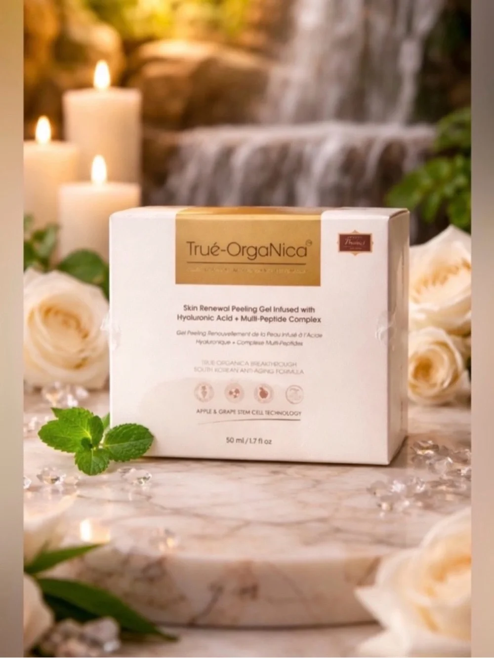 True OrgaNica Skin Renewal Peeling Gel W/HA & Multi-Peptides ~ Retail $200